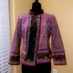 Isaac Mizrahi Pink and Purple Patterned Blazer